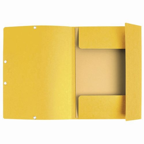 Lot de 50 Chemises à élastiques 3 rabats carte marbrée recyclée Jaune - Image 2