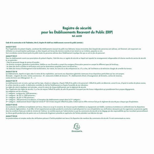 Piqûre Registre de sécurité pour les ERP - Image 2