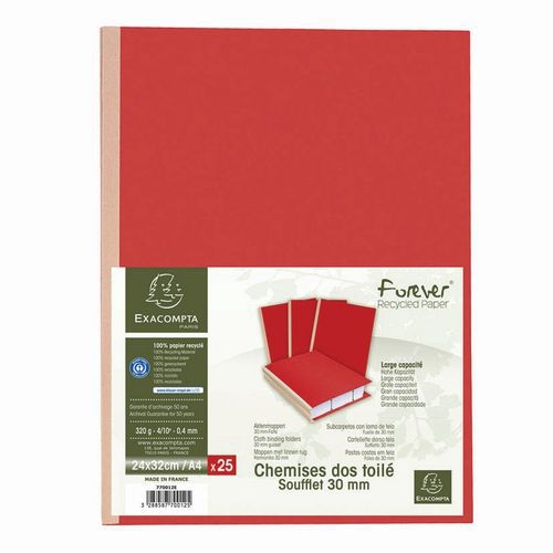 Lot de 25 Chemises dos toilé Forever® 320g/m2 - 24x32cm-Rouge - Image 3