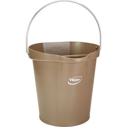 Lot de 6 Seau gradué, bec verseur, 12 L, Marron - Image principale