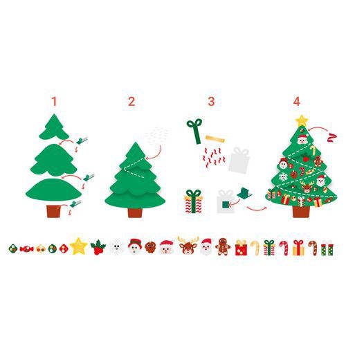 Kit DIY sapin de Noël géant feutrine avec 30 décorations - Image 5