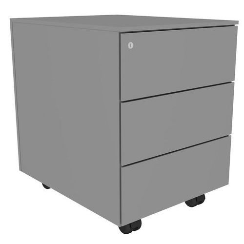 Caisson mobile métal 3 tiroirs Aluminium - Image principale