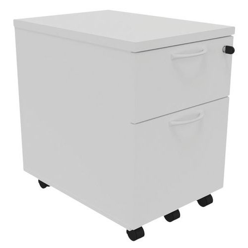 Caisson mobile bois 2 tiroirs Blanc - Image principale
