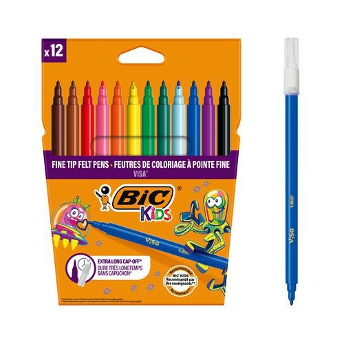 Etui 12 feutres visa fins couleurs assorties réf.880 - Image principale