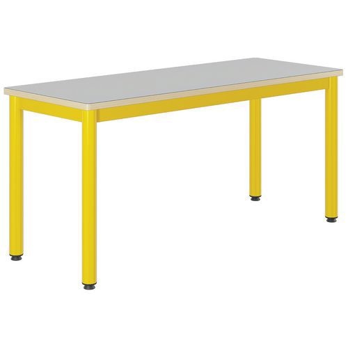 Table Carélie 130x50 cm fixe stratifié gris chants alaisés - Mobidecor - Image principale
