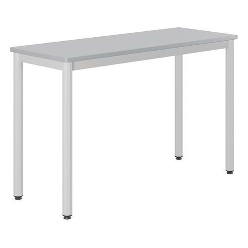 Table Carélie 130x50cm fixe stratifié gris chants polyurét - Mobidecor - Image 2