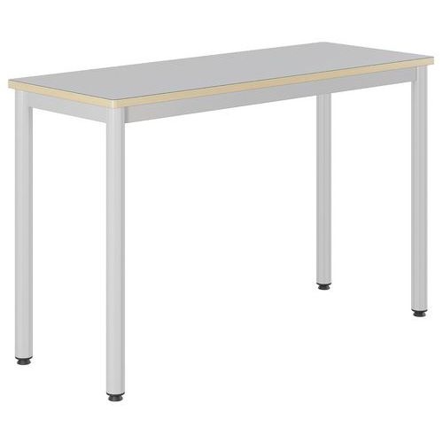 Table Carélie 130x50 cm fixe stratifié gris chants alaisés - Mobidecor - Image 2
