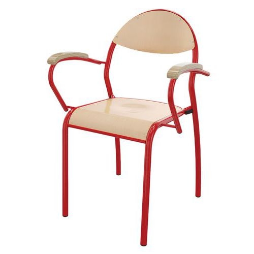 Fauteuil Rondo'o 4 pieds accotoirs hêtre Mobidecor - Image 2
