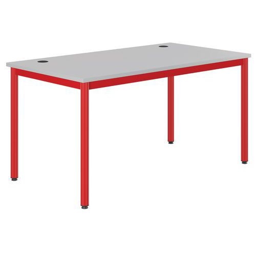 Table Info prof 80 cm T6 passe câble méla. chants polypro - Mobidecor - Image 3