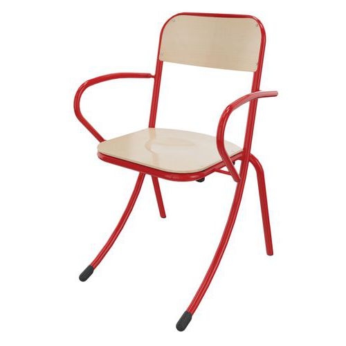 Fauteuil Trévise AST accotoirs tube - bleu - Image 4
