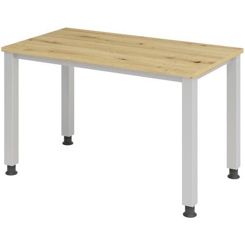Bureau droit pieds carrés 120 cm Chêne - Image principale