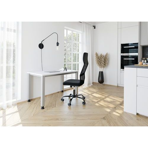 Bureau droit pieds carrés 120 cm Blanc - Image 3