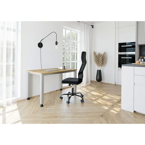 Bureau droit pieds carrés 140 cm Blanc - Image 3