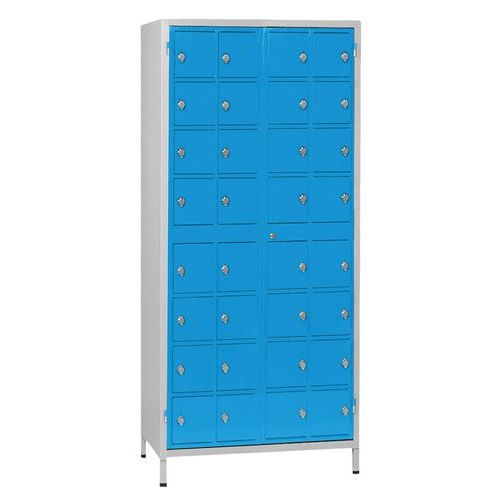 Armoire de stockage 32 téléphones/tablettes Gris/Bleu - Manutan Expert - Image principale