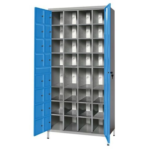 Armoire de stockage 32 téléphones/tablettes Gris/Bleu - Manutan Expert - Image 4