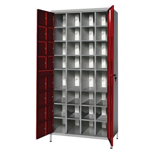 Armoire de stockage 32 téléphones/tablettes Gris/Rouge - Manutan Expert - Image 2