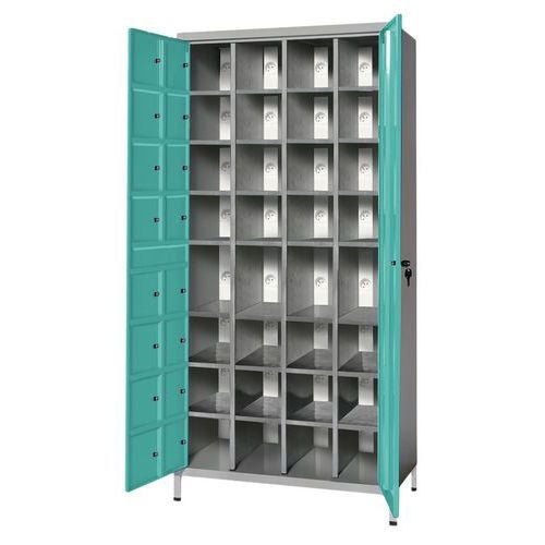 Armoire de stockage 32 téléphones/tablettes Gris/Vert amande - Manutan Expert - Image 3