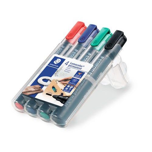 Etui 4 marqueurs permanents pointe ogive Staedtler assortis - Image 5