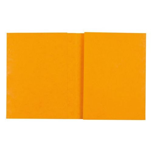 Protège-cahier carte lustrée forte 2 très grands rabats 225g 17x22 cm - Jaune - Image principale