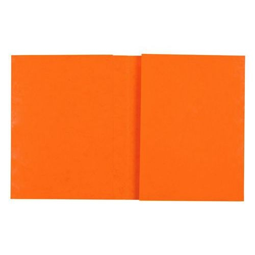 Protège-cahier carte lustree forte 2 très grands rabats 225g 17x22 cm - Orange - Image principale