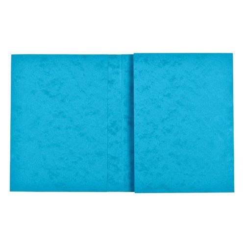 Protège-cahier carte lustrée forte 2 très grands rabats 225g 17x22 cm - Bleu - Image principale