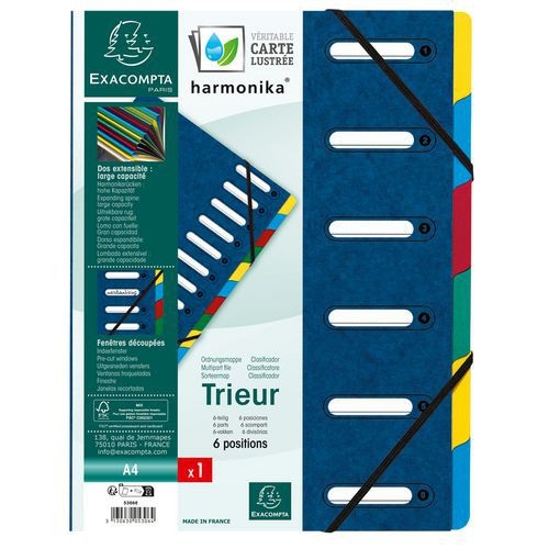 Trieur 6 compartiments 24 x 33 cm couverture cartonnée - Image 2