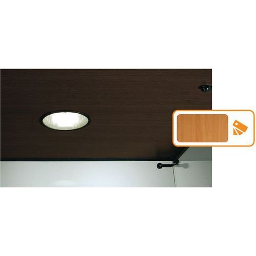 Vitrine Easy E5 - Avec armoire basse et éclairage socle Hêtre - Image 3