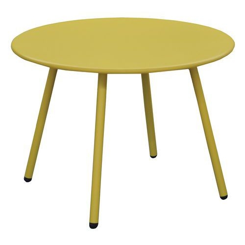 Table basse Rio Ø 50 cm, châssis moutarde/plateau moutarde - Image principale