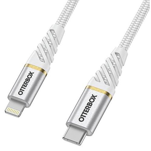 Câble Premium tressé et renforcé USB-C à Lightning 1m blanc - Image 2