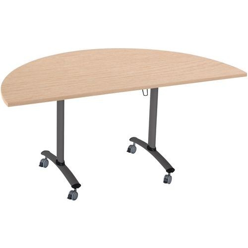 Table demi-lune plateau mélaminé pivotant Axe - Manutan Expert - Image 7