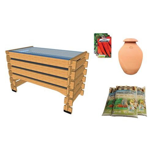 Pack complet : potager 0,5m² haut 70 cm - terreau - graines - Image principale