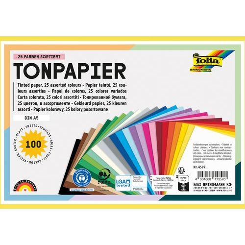 Assortiment 100 feuilles papier dessin A5 130g en 25 coloris - Image 2