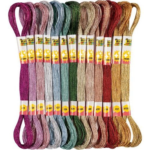 Fils à broder METALLIC, 26 écheveaux x8m 13 couleurs - Image 3