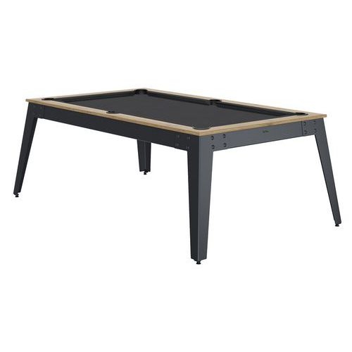 Billard Steel cadre chêne sablé - tapis slate - pieds gris - Image principale