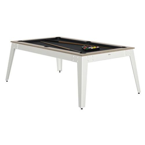 Billard Steel cadre oslo - tapis slate - pieds blancs - Image 2
