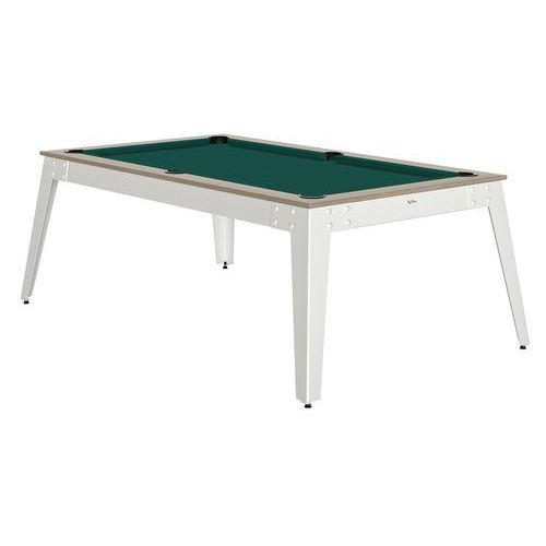 Billard Steel cadre oslo - tapis vert - pieds blancs - Image principale