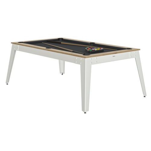 Billard Steel cadre chêne sablé - pieds blancs Rene Pierre - Image 3