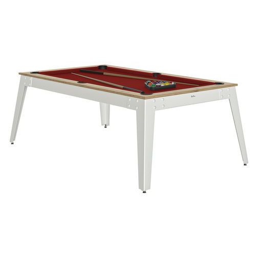 Billard Steel cadre chêne sablé - pieds blancs Rene Pierre - Image 5