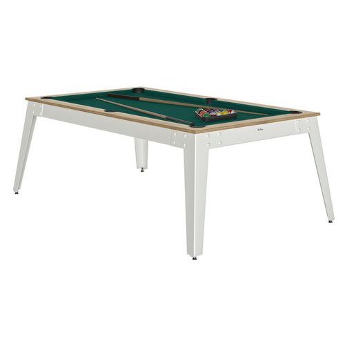 Billard Steel cadre chêne sablé - pieds blancs Rene Pierre - Image 6