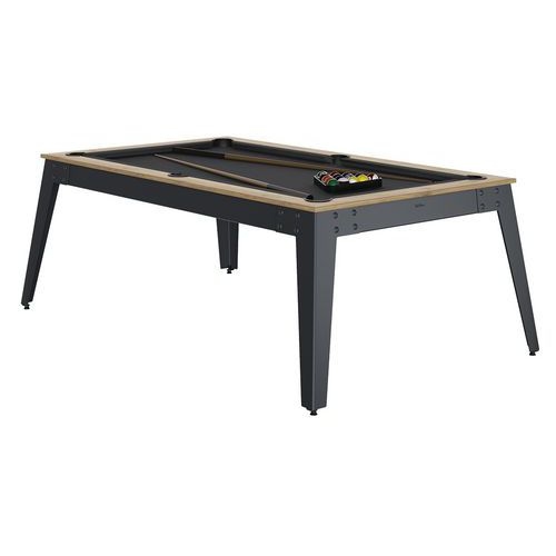 Billard Steel cadre chêne sablé - pieds gris Rene Pierre - Image 2