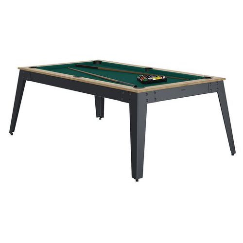 Billard Steel cadre chêne sablé - pieds gris Rene Pierre - Image 6
