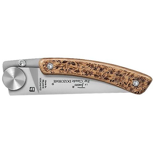 Couteau de poche Manche Chêne Gravure Nature - Liner Lock Le Thiers - Image principale