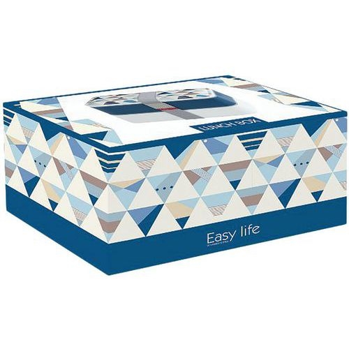 Boîte repas 2 compartiments Bleu - Lunch Box - Easy Life - Image 2