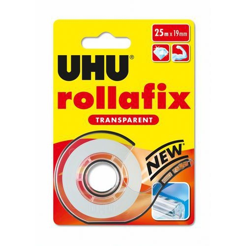 Dévidoir rollafix transparent UHU 25 m x 19 mm + 1 rouleau - Image principale