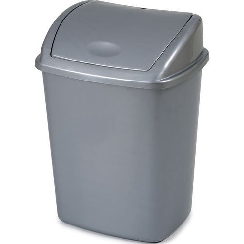 Poubelle à couvercle basculant 26 L Gris - Image 2