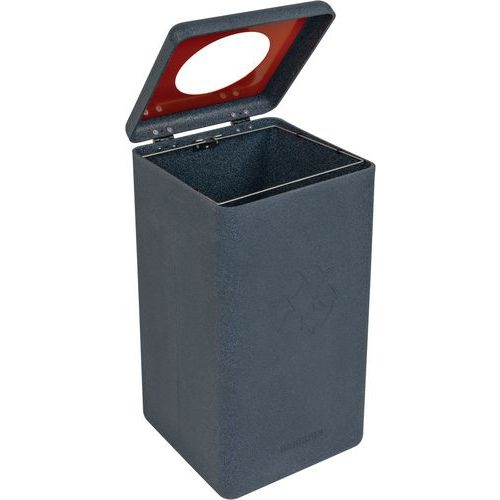Poubelle circulaire BrickBin 65L Plastiques gris / orange - Image 4