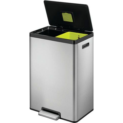 Poubelle à pédale Ecocasa II Recycling Step Bin 20+20 L inox - Image 5
