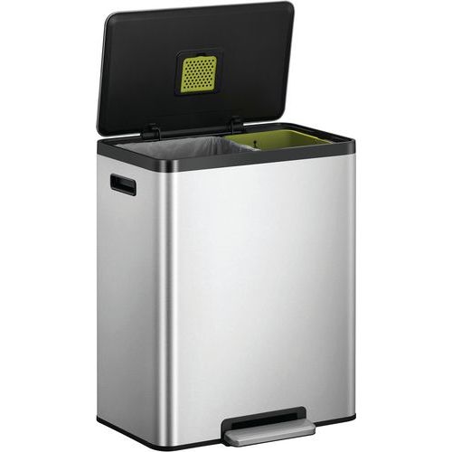 Poubelle à pédale Ecocasa II Recycling Step Bin 36+24 L inox - Image 7