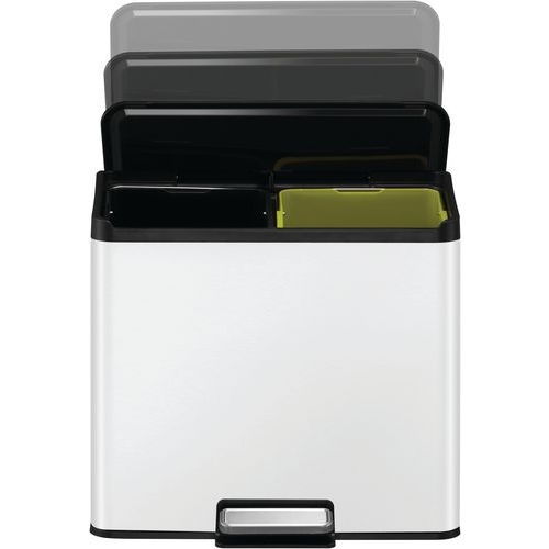 Poubelle à pédale Essential Recycler Step Bin 15+15 L blanc - Image 2