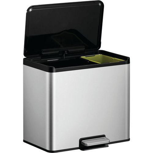 Poubelle à pédale Essential Recycler Step Bin 20+9 L inox ma - Image 3